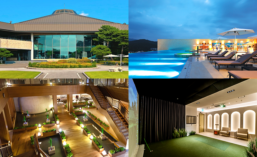 좌측상단부터 시계방향으로 자유CC, 아쿠아필드 고양점, TGX 골프 아카데미 코엑스점, 스파랜드 센텀점