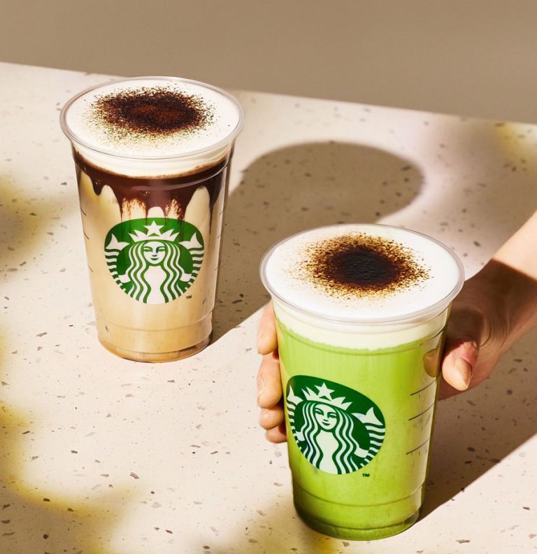 블랙 글레이즈드 티 라떼와 말차 글레이즈드 티 라떼